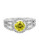 Flawless Three Row Yellow Halo Ring - Cubic Zirconia