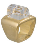 Rachel Zoe Custom Cut Facetted Glam Ring - GOLD CRYSTAL - 7