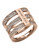 Michael Kors Rose Gold Tone Clear Pave Tri Stack Barrel Ring - Rose gold - 7