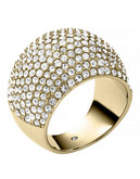 Michael Kors Gold Tone Clear Pave Dome Ring - gold - 7