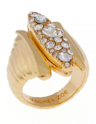 Rachel Zoe Pods Ring Gold Plated  Crystal  Ring - Gold