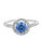Flawless One Row Blue Halo Ring - Cubic Zirconia