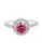 Flawless One Row Pink Halo Ring - Cubic Zirconia