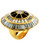 Rachel Zoe Bold Baguette Round Ring - GOLD BLACK - 7