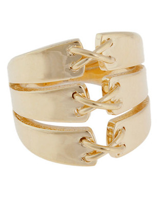 Rachel Zoe Stitches Stacked Ring Gold Plated   Ring - Gold