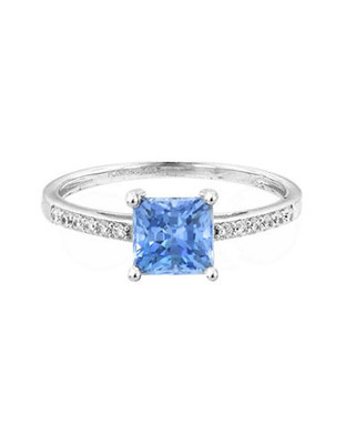 Flawless Paraiba Blue Bridal Ring - Cubic Zirconia