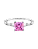 Flawless Pink Bridal Ring - Pink