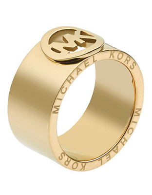 Michael Kors Gold Tone Fulton Band Ring - gold - 7