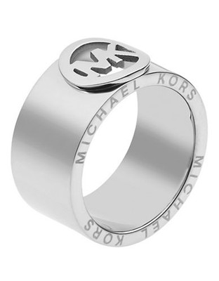 Michael Kors Silver Tone Fulton Band Ring - silver - 8