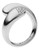 Skagen Denmark Sofie Crystal Silver Tone Stainless Steel Wrap Ring Silver Tone Ring - Silver