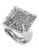 Vince Camuto Glam Punk Items Light Rhodium Plated Base Metal Glass Pave Square Ring - Grey