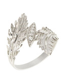 Expression Sterling Silver and Cubic Zirconia Leaf Ring - Silver
