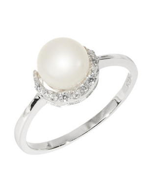 Expression Pearl and Cubic Zirconia Ring - Silver