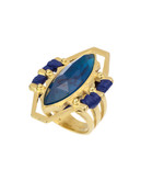 Sam Edelman Marquis Stone Raffia Ring - Blue