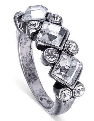 Sam Edelman Metal Glass Ring - Crystal