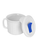 Corningware French White 22oz Mug With Vented Plastic Cover - French White