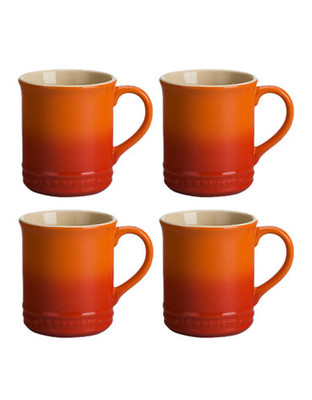 Le Creuset Set Of Four Mugs - Orange