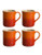 Le Creuset Set Of Four Mugs - Orange