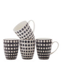 Maxwell & Williams Speckle Black  Set Of 4 Mugs In A Cake Tin - Black/White