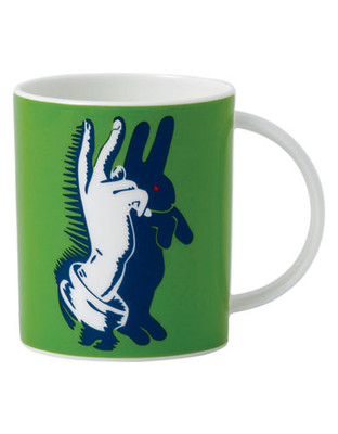 Royal Doulton Street Art Pure Evil Mug Bunny Fingers - Green