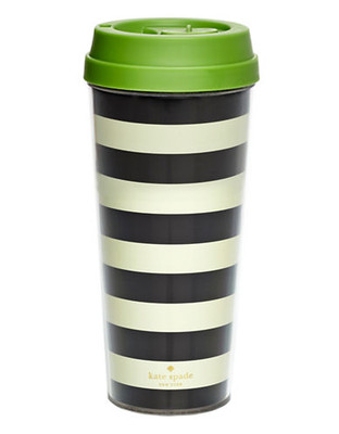 Kate Spade New York Black Stripe Thermal Mug - Black