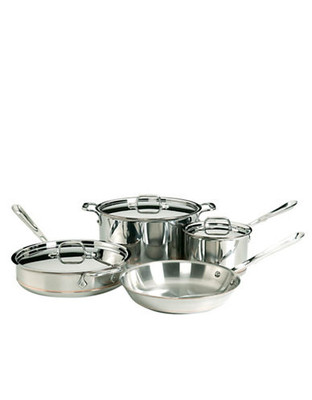All-Clad 7 Piece Stainless Steel Copper Core Cookware - Silver