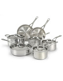 Jamie Oliver By T-Fal 11pc Tri-ply Cookware Set w/BONUS 28cm Autographed Frypan - Silver - 12
