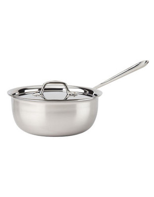 All-Clad 3 quart Stainless Steel Saucier with Lid - Silver