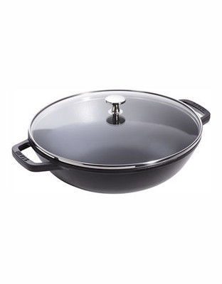 Staub Wok with Glass Lid - Black - 5.7 L