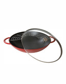 Staub Wok with Glass Lid - Cherry - 5.7 L