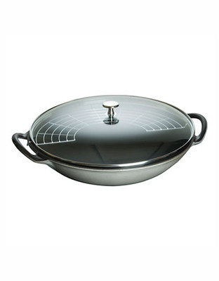 Staub Wok with Glass Lid - Grey - 5.7 L
