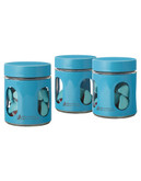 Maxwell & Williams Cosmopolitan Colours Cannister Set of 3 - BLUE - 600 g