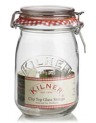 Kilner 1litre glass Cliptop Jar - No Colour