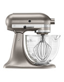 Kitchenaid Architect Glass Bowl Stand Mixer Cocoa Silver - Silver