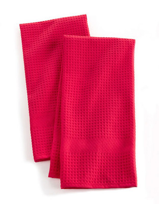 Distinctly Home 2PK Solid Waffle Kitchen Towel - Red