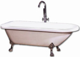Antique 5.5 Foot Clawfoot Tub with Brushed Nickel Legs