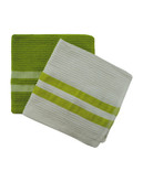 Jamie Oliver Set of 2 Terry Ribbed Dish Cloths - GREEN - 13 x 13
