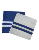 Jamie Oliver Set of 2 Terry Ribbed Dish Cloths - Blue - 13 x 13 Inches