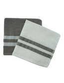 Jamie Oliver Set of 2 Terry Ribbed Dish Cloths - Grey - 13 x 13 Inches