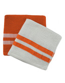 Jamie Oliver Set of 2 Terry Ribbed Dish Cloths - Orange - 13 x 13 Inches