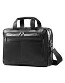 Samsonite Leather Top Zip 2 Gusset Briefcase - Black