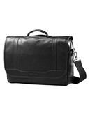 Samsonite Leather Flapover Briefcase - Black