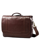 Samsonite Leather Flapover Briefcase - Brown