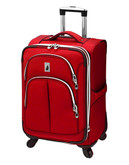London Fog Coventry Pewter 21 inch Expandable Spinner Carry On - Red - 21