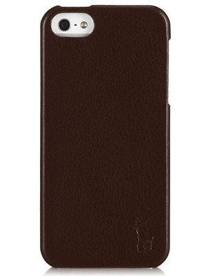 Polo Ralph Lauren Pebbled Leather Hard iPhone Case - BROWN