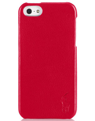 Polo Ralph Lauren Pebbled Leather Hard Phone Case - Red