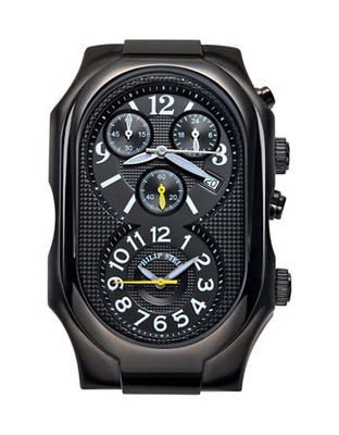 Philip Stein Chronograph Black PVD Signature Watch Head - Black