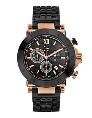 Gc Black and Rose Gold Watch - Black