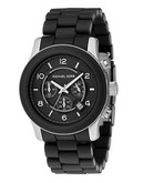 Michael Kors Women's Black Silicone-Wrapped bracelet Watch - Black