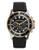 Michael Kors Mens TwoTone Silver and Gold Stainless Steel and Black Silicone Everest Chronograph Watch - Black